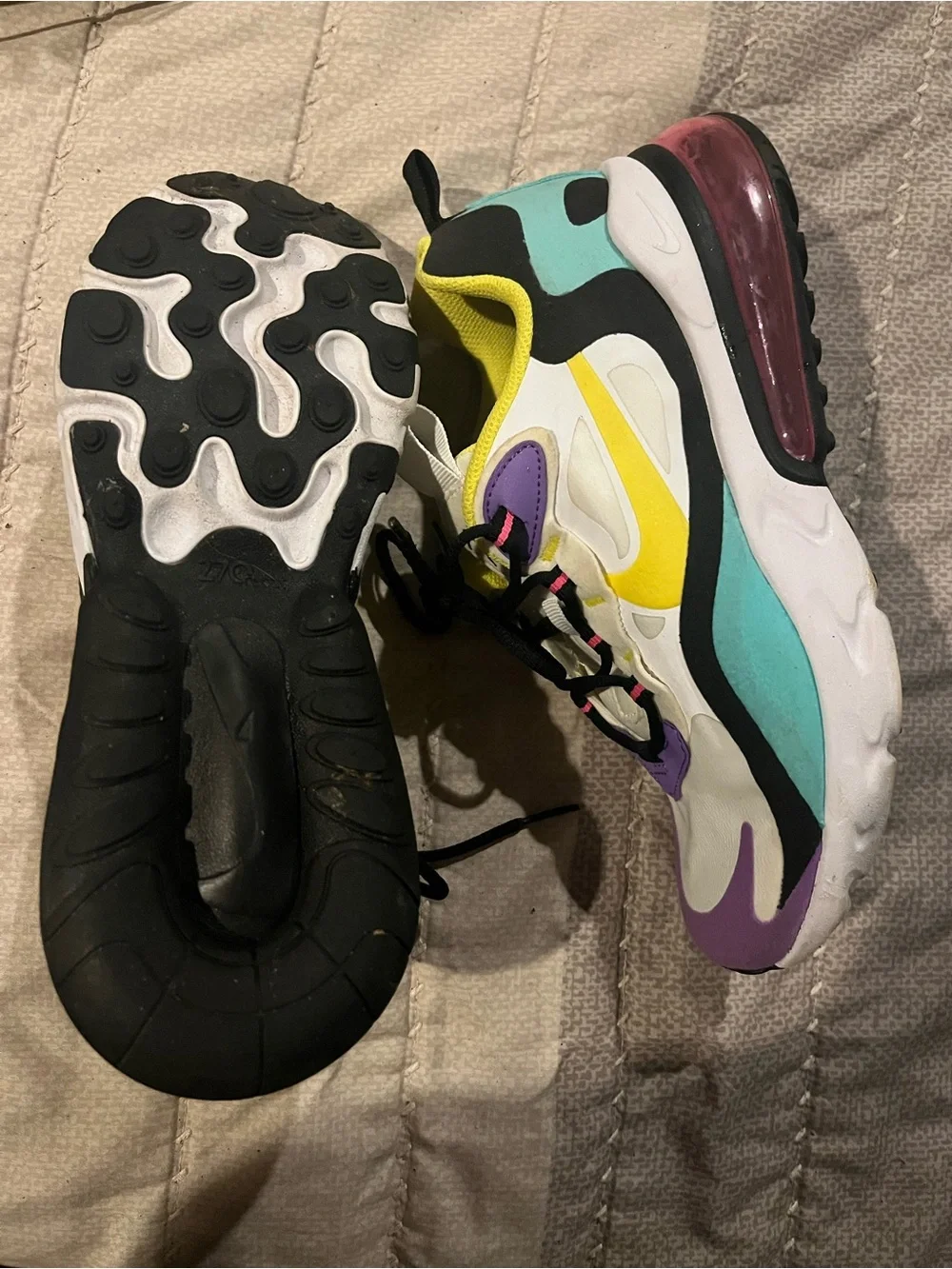 Nike Women's Multicolor Air Max-Style Sneakers - Teal/Yellow/Purple/Black/White